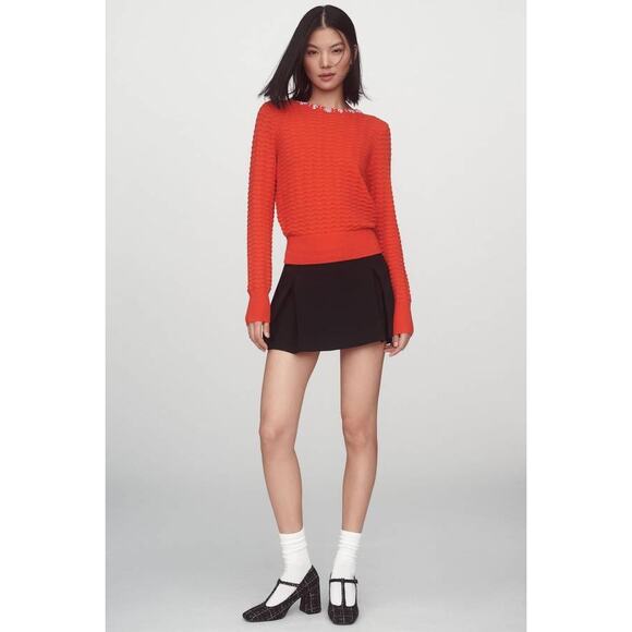 Essentiel Antwerp Gustavia Embellished Neckline Sweater in Red Pink XS - Picture 1 of 9